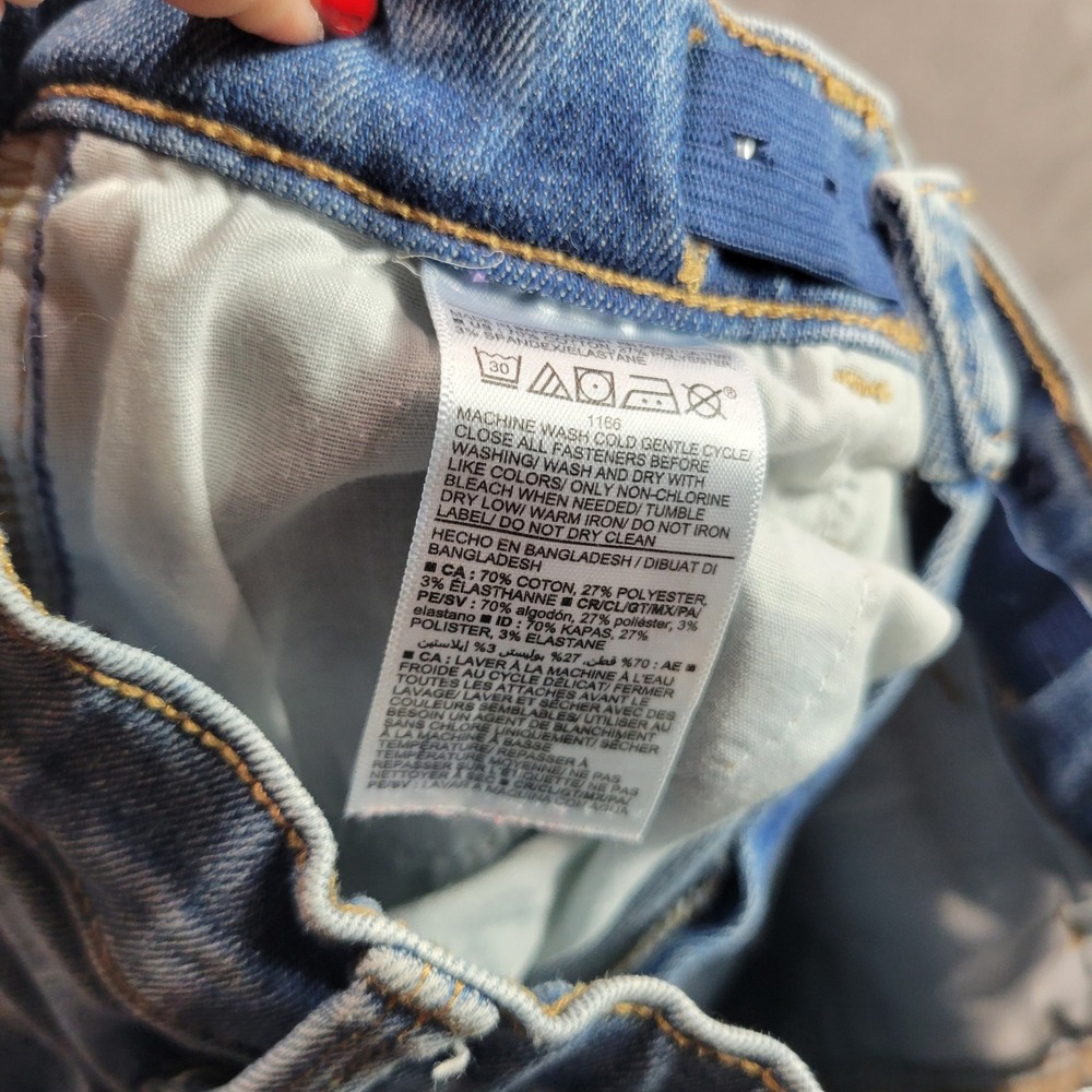 Old Navy Rockstar‎ Jeggings Kids 7 Extra High Rise Distressed Light Wash Skinny - Picture 5 of 7